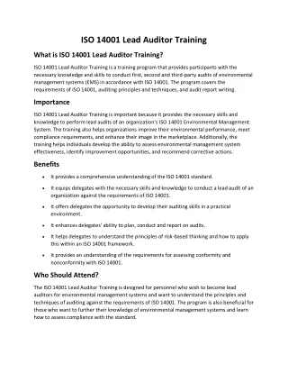 ISO 14001  Training