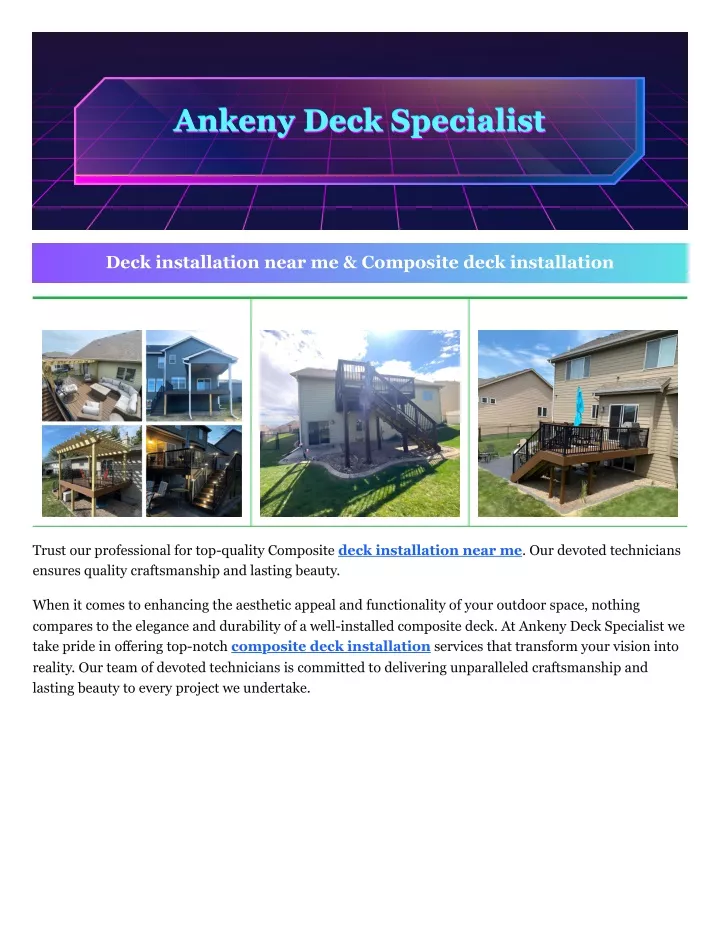 ankeny deck specialist ankeny deck specialist