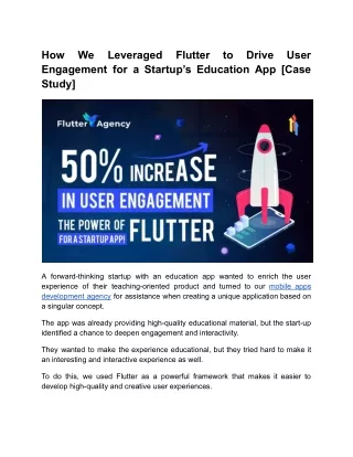 50% Increase in User Engagement - The Power of Flutter for a Startup App!