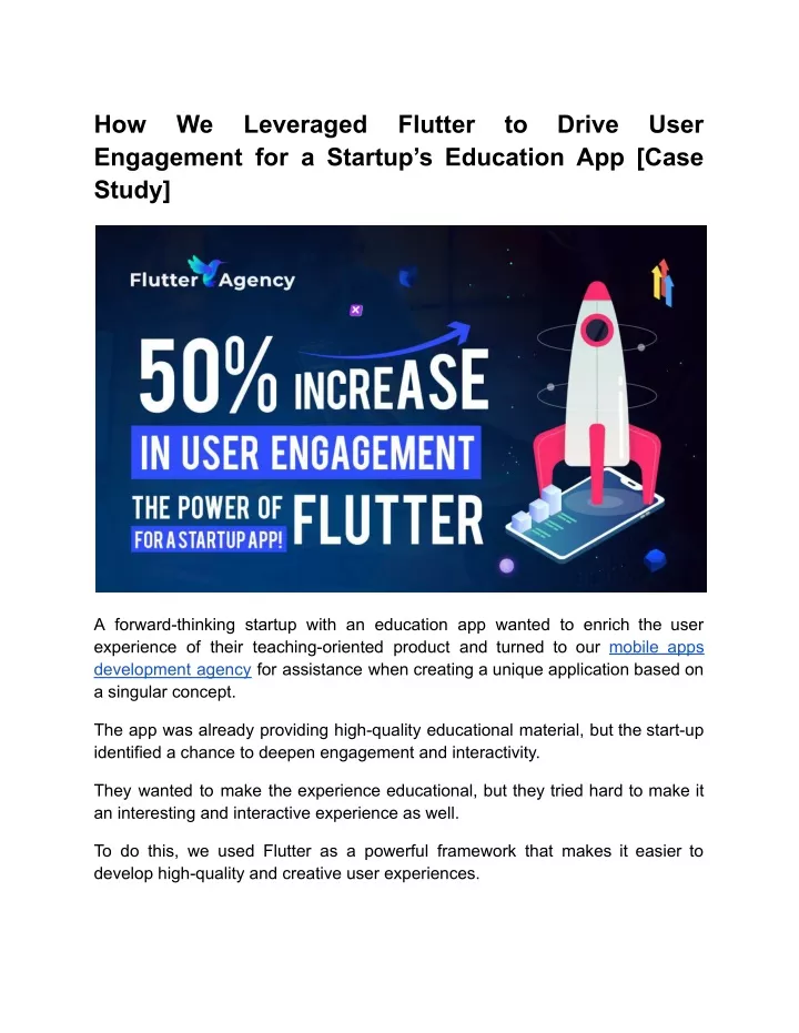 how engagement for a startup s education app case