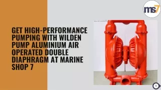 Get High-Performance Pumping with Wilden Pump Aluminium Air Operated Double Diaphragm at Marine Shop 7