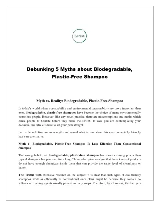 Debunking 5 Myths about Biodegradable, Plastic-Free Shampoo