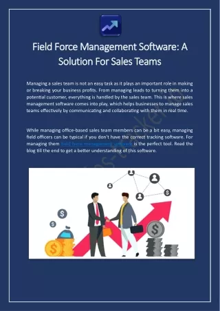Field Force Management Software: A Solution For Sales Teams