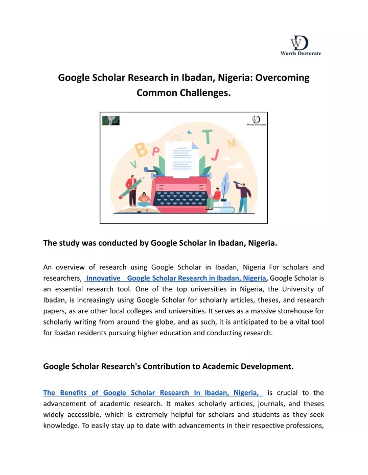 google scholar research in ibadan nigeria