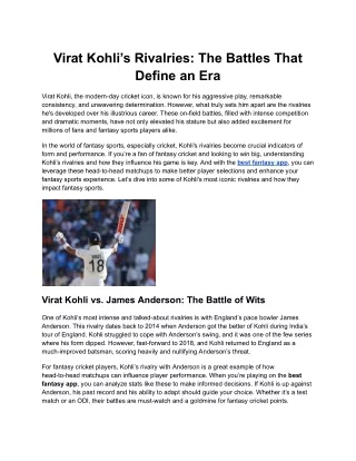 virat kohli s rivalries the battles that define