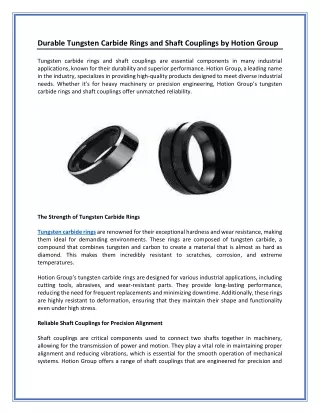 Durable Tungsten Carbide Rings and Shaft Couplings by Hotion Group-compressed