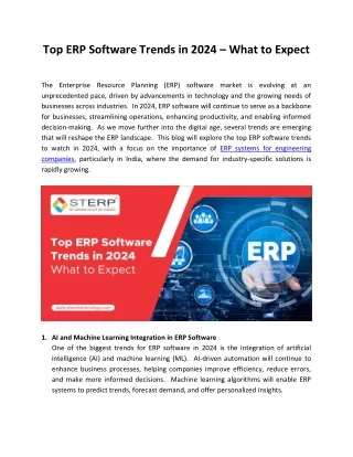 Top ERP Software Trends in 2024 – What to Expect