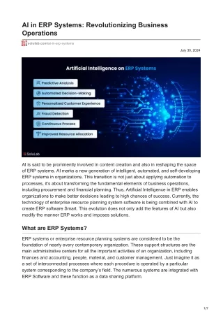 ai in erp systems revolutionizing business