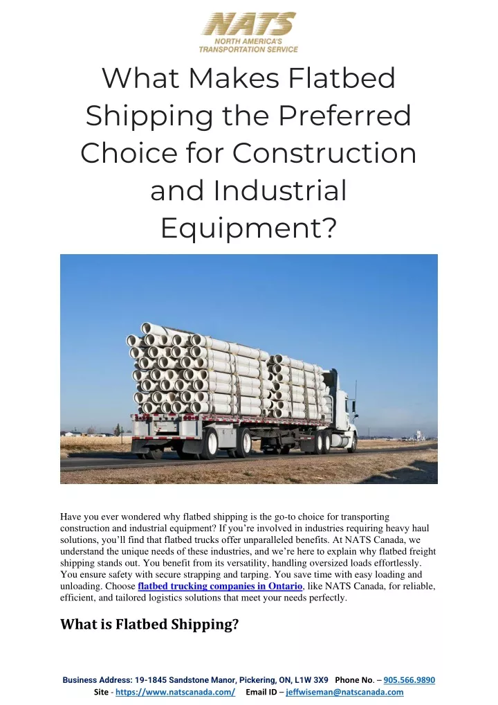 what makes flatbed shipping the preferred choice