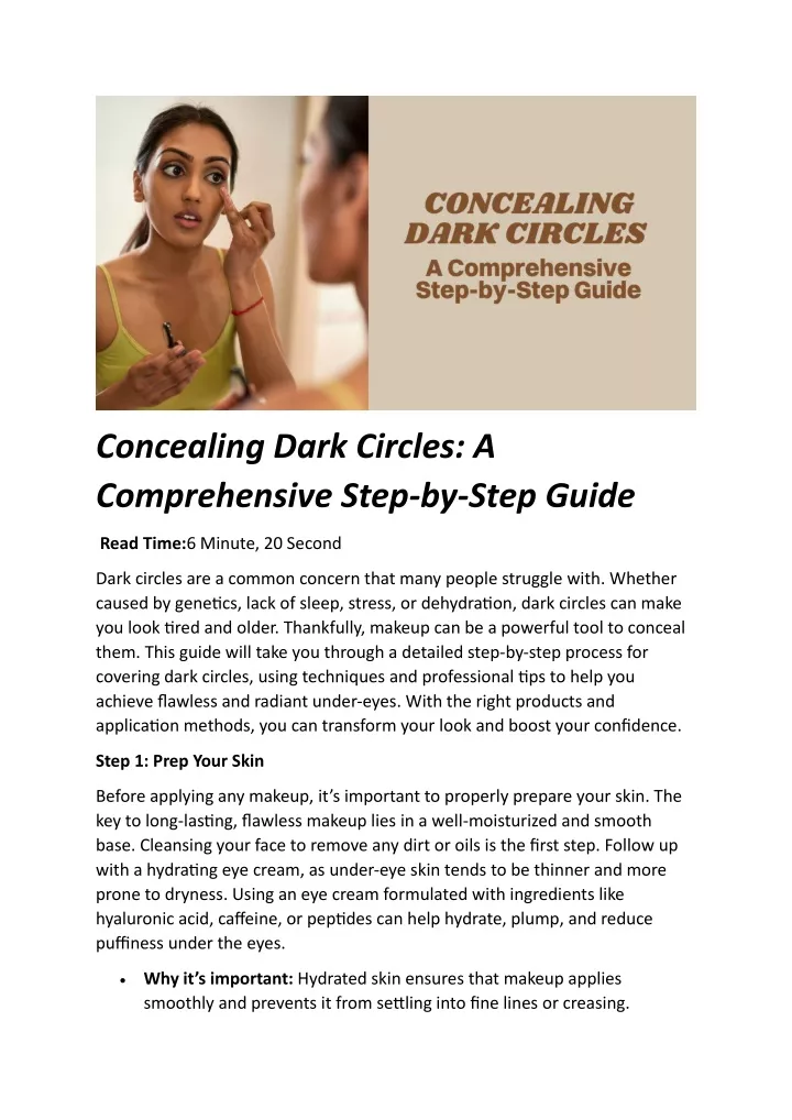 concealing dark circles a comprehensive step