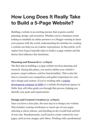how long does it really take to build a 5 page