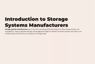 introduction to storage systems manufacturers
