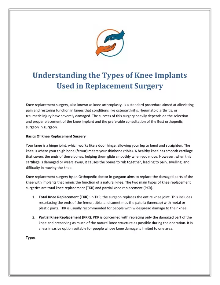 understanding the types of knee implants used