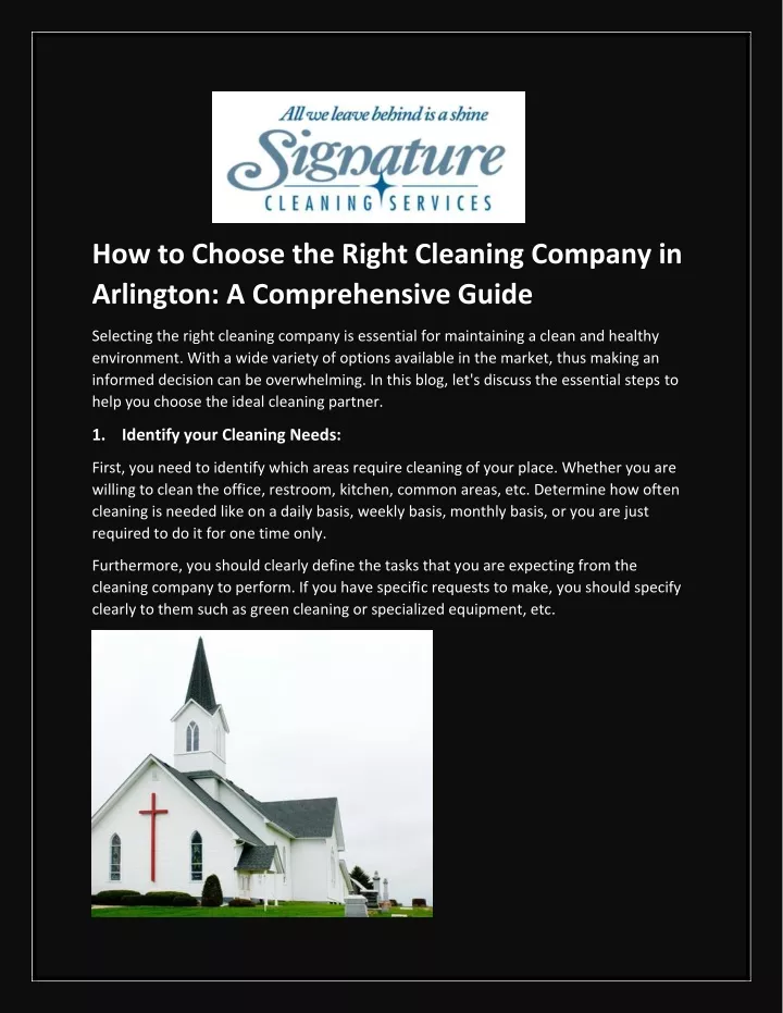 how to choose the right cleaning company