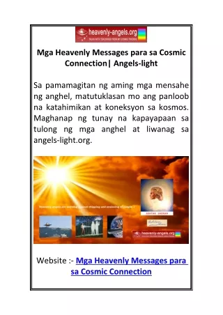 mga heavenly messages para sa cosmic connection