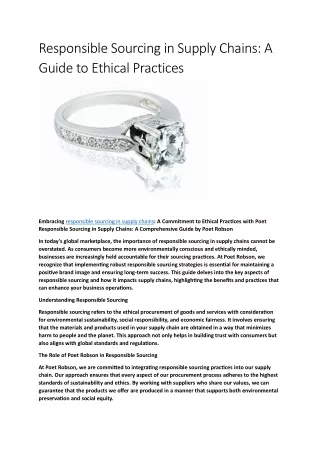 responsible sourcing in supply chains a guide