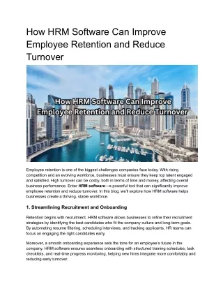 how hrm software can improve employee retention
