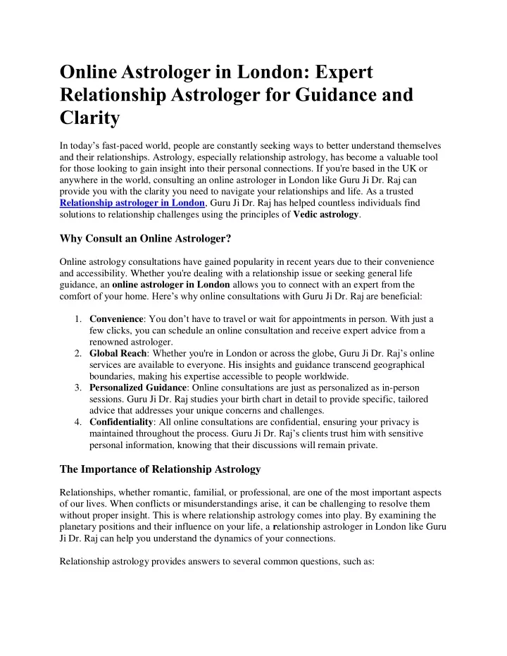 online astrologer in london expert relationship