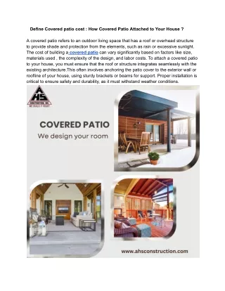Define Covered patio cost _ How Covered Patio Attached to Your House
