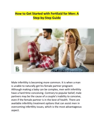 How to Get Started with Fertilaid for Men: A Step-by-Step Guide