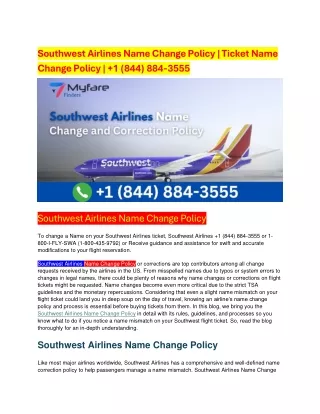 Southwest Airlines Name Change Policy