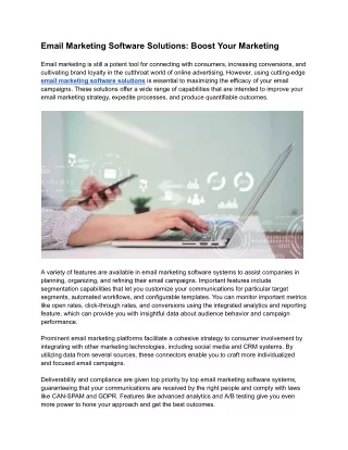Email Marketing Software Solutions: Boost Your Marketing