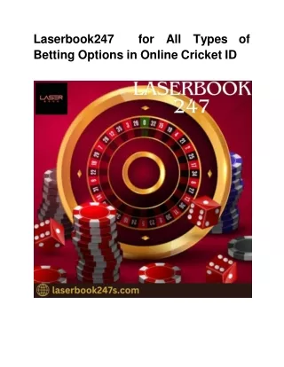 Laserbook247  for All Types of Betting Options in Online Cricket ID