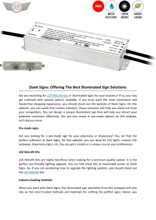 Dank Signs Offering The Best Illuminated Sign Solutions