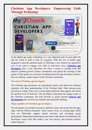 Christian app developers