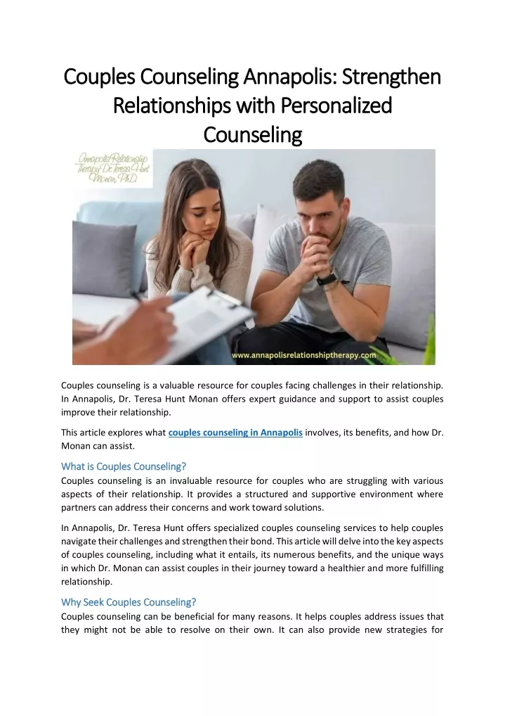 couples counseling annapolis strengthen couples