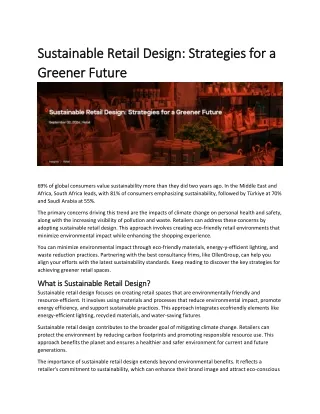 Sustainable Retail Design: Strategies for a  Greener Future