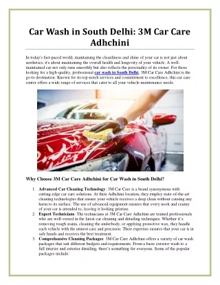 car wash in south delhi 3m car care adhchini