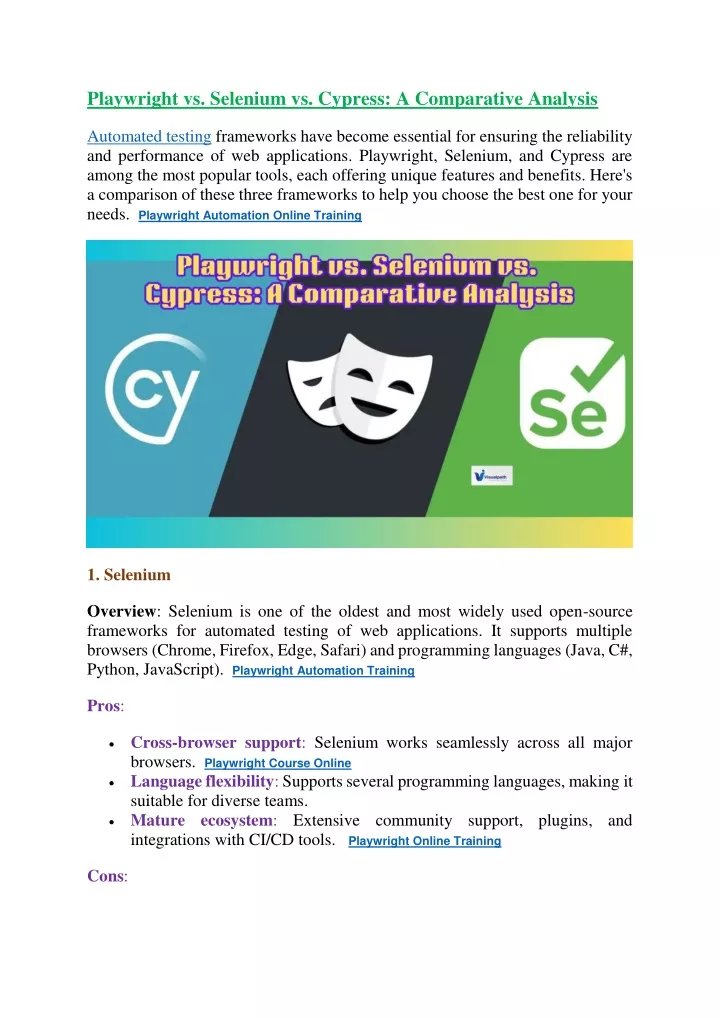 playwright vs selenium vs cypress a comparative