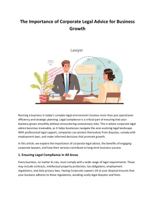 The Importance of Corporate Legal Advice for Business Growth