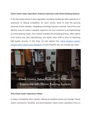 client centric salon operations enhance