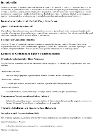 Optimización del Granallado Industrial en Monterrey: Equipos y Técnicas Modernas