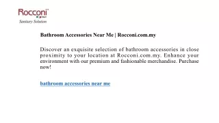 Bathroom Accessories Near Me  Rocconi.com.my