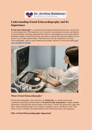 Understanding Foetal Echocardiography and Its Importance