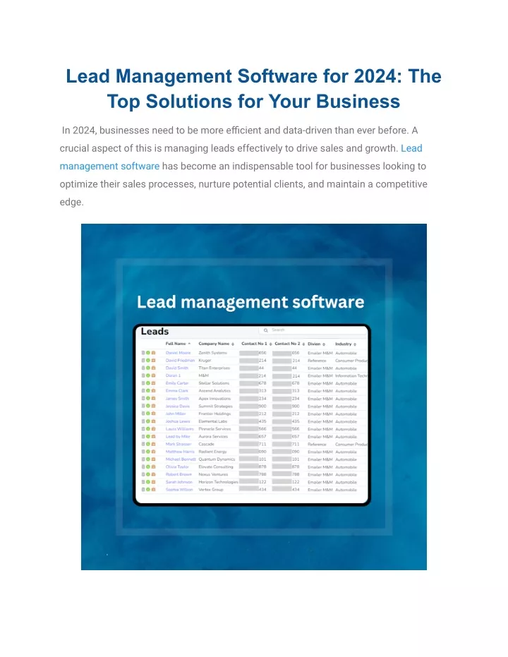 lead management software for 2024