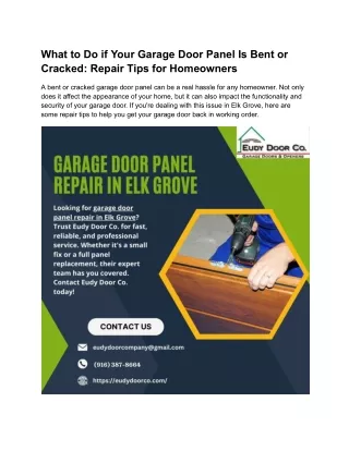 What to Do if Your Garage Door Panel Is Bent or Cracked_ Repair Tips for Homeowners