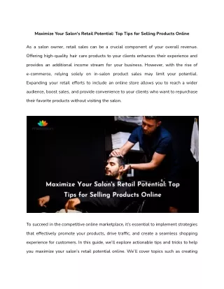 Maximize Your Salon's Retail Potential_ Top Tips for Selling Products Online
