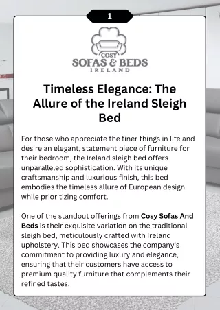 Timeless Elegance The Allure of the Ireland Sleigh Bed