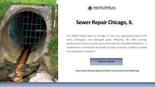 Fast & Efficient Sewer Repair Chicago, IL Services by Mastertrade Plumbing