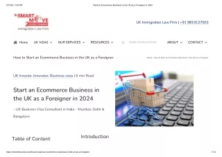 Start an Ecommerce Business in the UK as a Foreigner in 2024