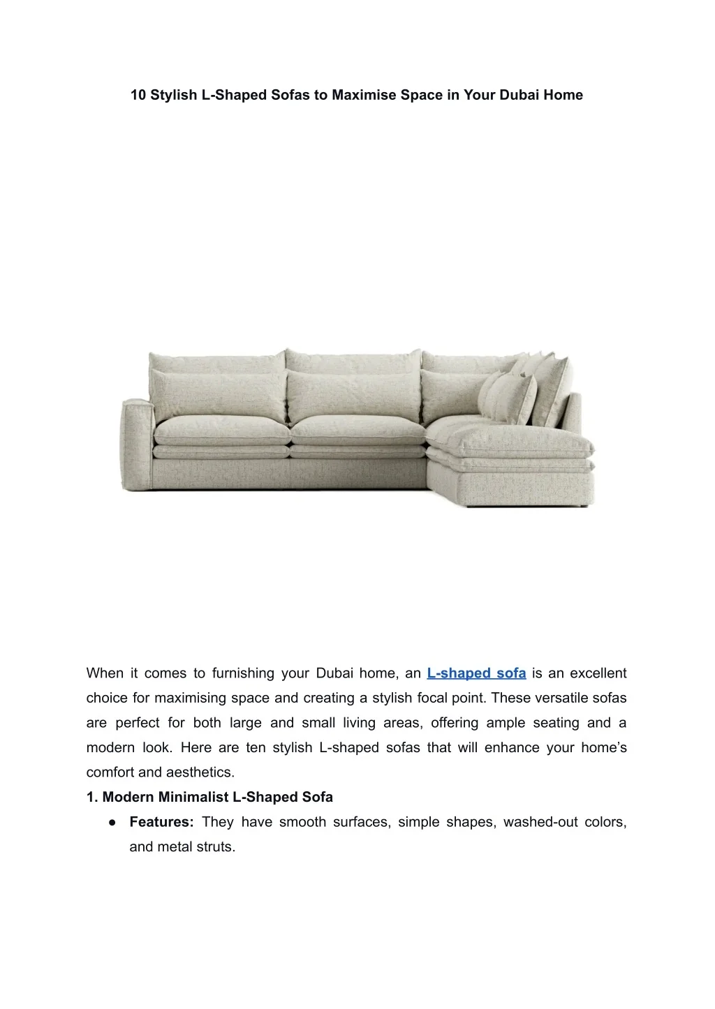 PPT - 10 Stylish L-Shaped Sofas to Maximise Space in Your Dubai Home ...
