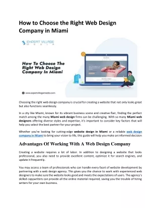 How to Choose the Right Web Design Company in Miami