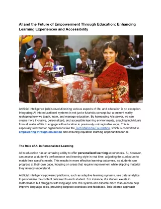 AI and the Future of Empowering Through Education_ Enhancing Learning Experiences and Accessibility