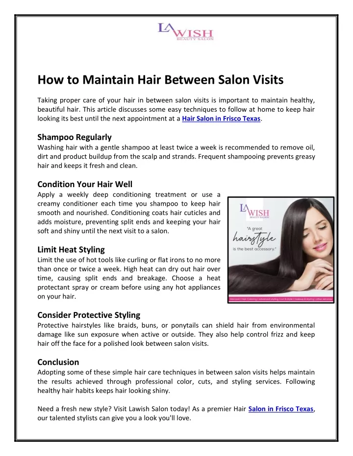 how to maintain hair between salon visits taking