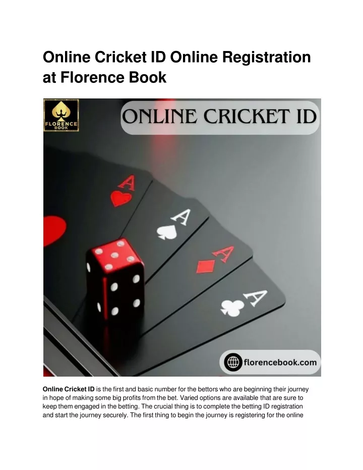 online cricket id online registration at florence book