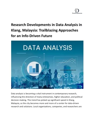 research developments in data analysis in klang